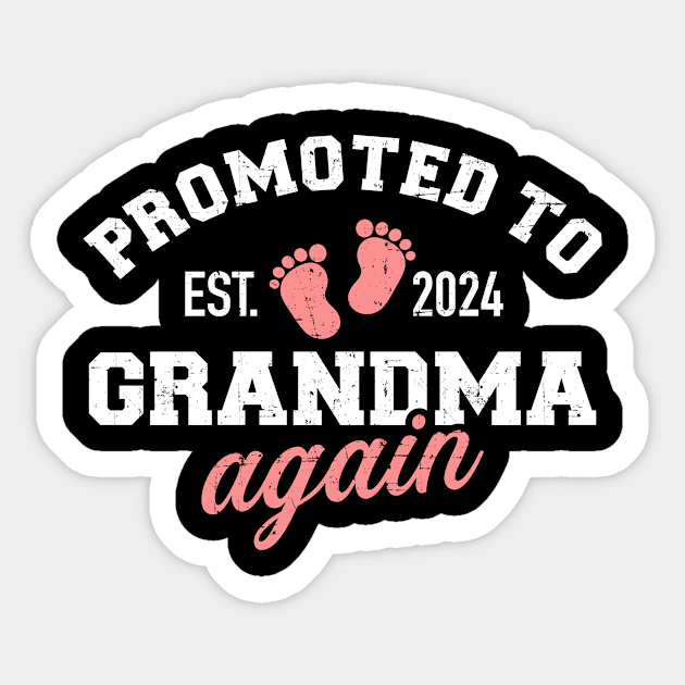 Promoted to grandma 2024 again Grandma 2024 Sticker TeePublic